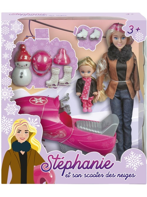 Poupée mannequin Stéphanie avec scooter des neiges - Kiabi