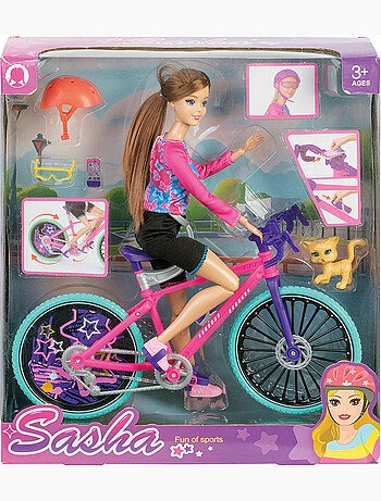 Poupée mannequin vélo et accessoires