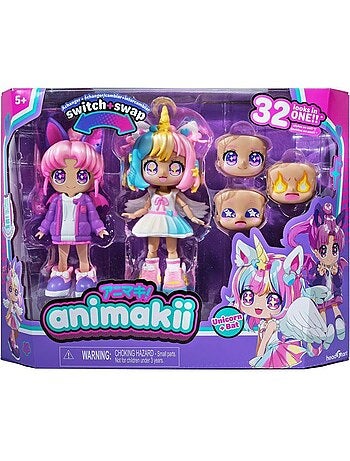 Poupée personalisable - bandai - animakii - hea26348 - licorne et chauve souris