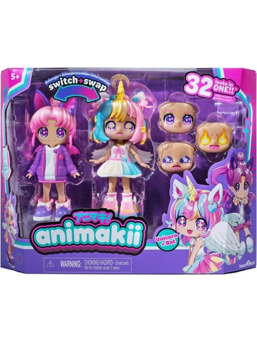 Poupée personalisable - bandai - animakii - hea26348 - licorne et chauve souris - Kiabi