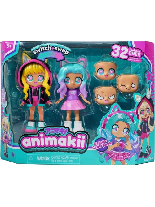 Poupée personalisable - bandai - animakii - hea26350 - cyberpunk et gameuse - Kiabi