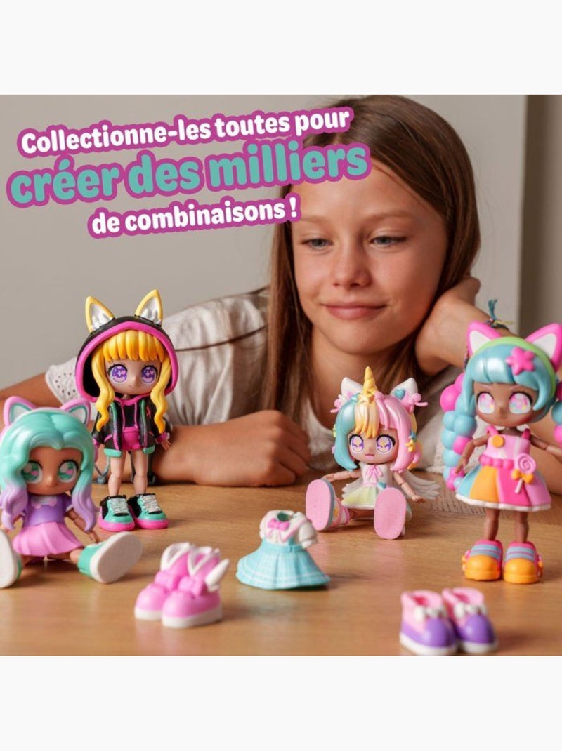 Poupée personalisable - bandai - animakii - hea26352 - magicienne et ecolière Rose - Kiabi