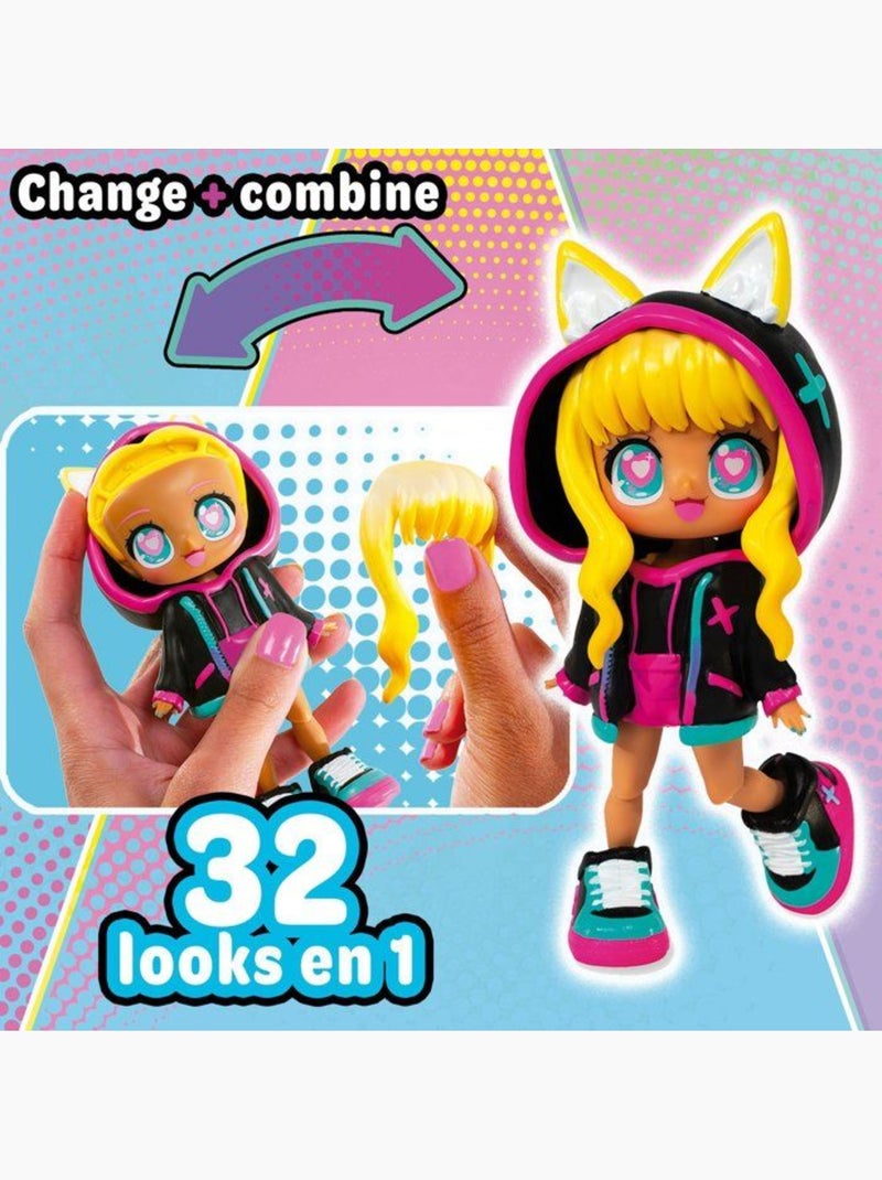 Poupée personalisable - bandai - animakii - hea26352 - magicienne et ecolière Rose - Kiabi