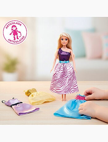 Poupée princesse 30 cm avec robes et accessoires isabella
