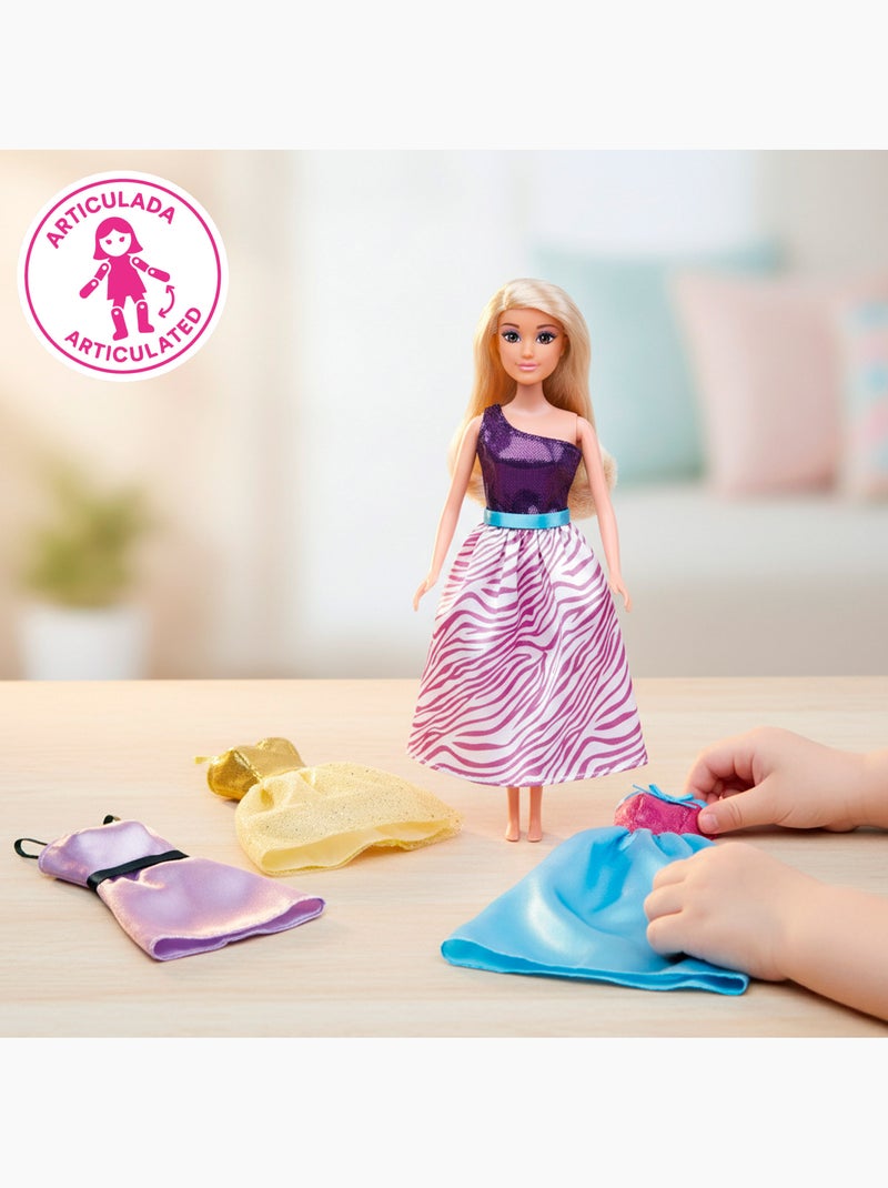 Poupée princesse 30 cm avec robes et accessoires isabella N/A - Kiabi