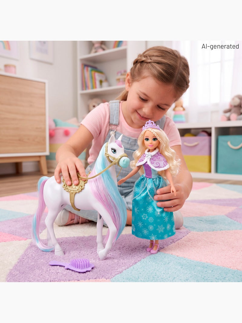 Poupée princesse avec cheval et accessoires +3 ans dreameez N/A - Kiabi