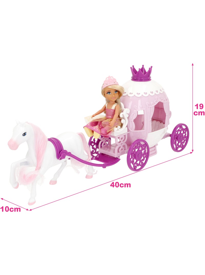 Poupée princesse de 15 cm avec carrosse bella N/A - Kiabi