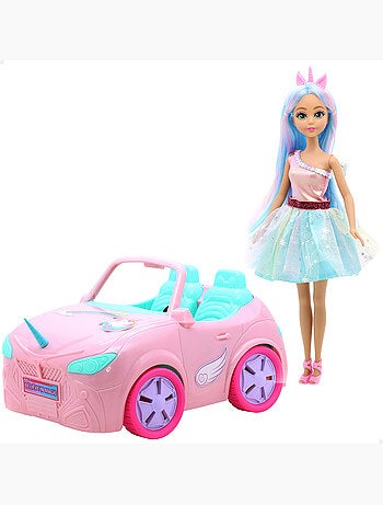 Poupée princesse licorne avec voiture +3 ans dreameez