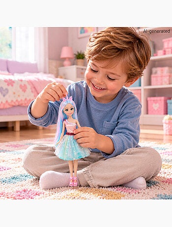 Poupée princesse licorne avec voiture +3 ans dreameez