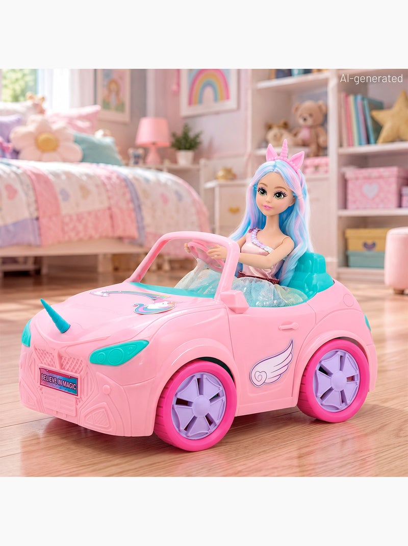 Poupée princesse licorne avec voiture +3 ans dreameez N/A - Kiabi