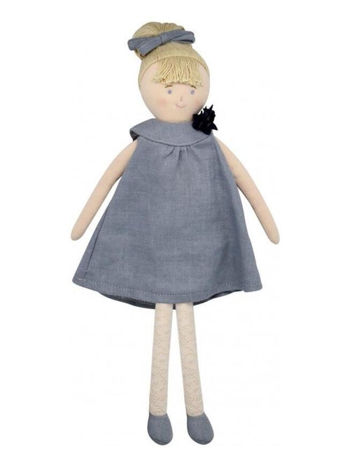 Poupée souple en lin bleu gris (30 cm) - Kiabi