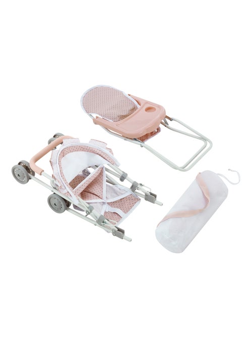 Poupée Station de Nurserie 3pcs Lit Bebe Chaise Haute et Poussette - Kiabi