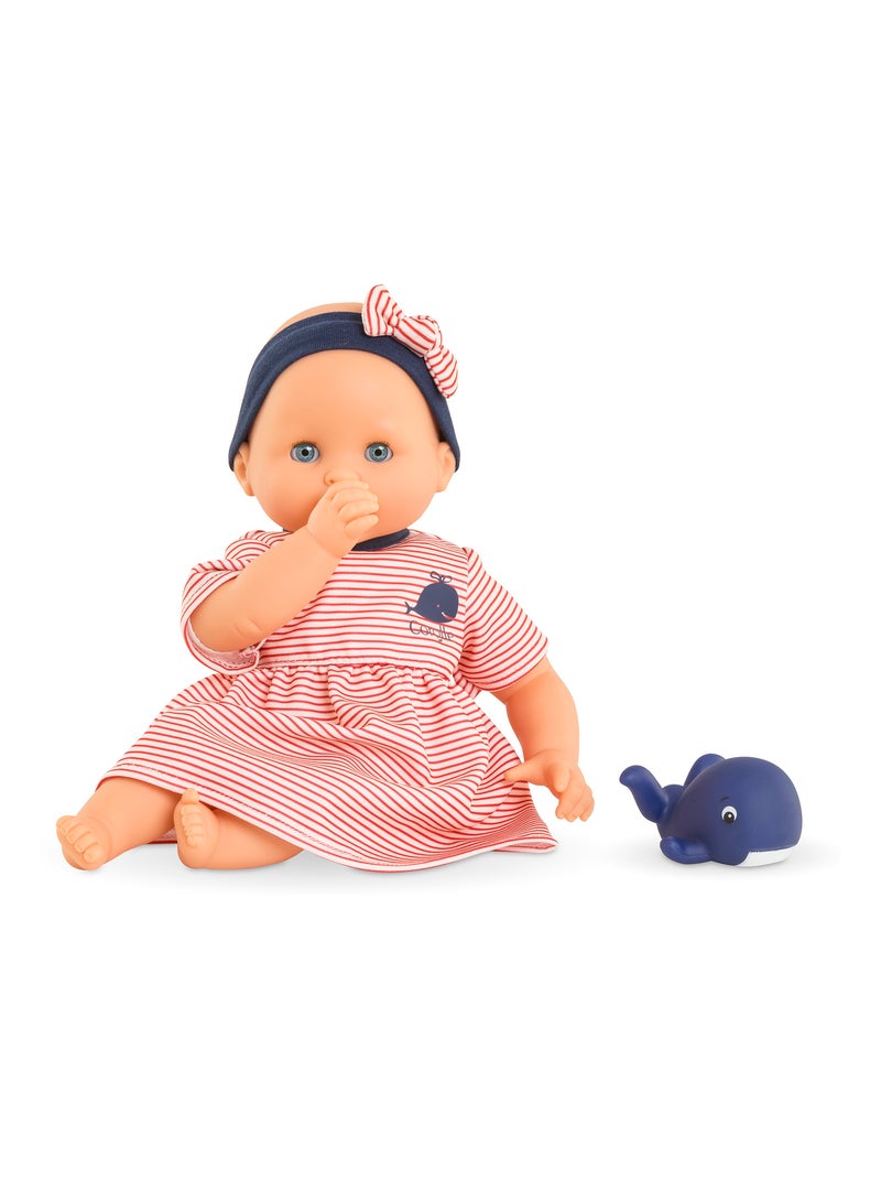 Poupon Bébé Bain Calypso - Baleine Rouge - Kiabi