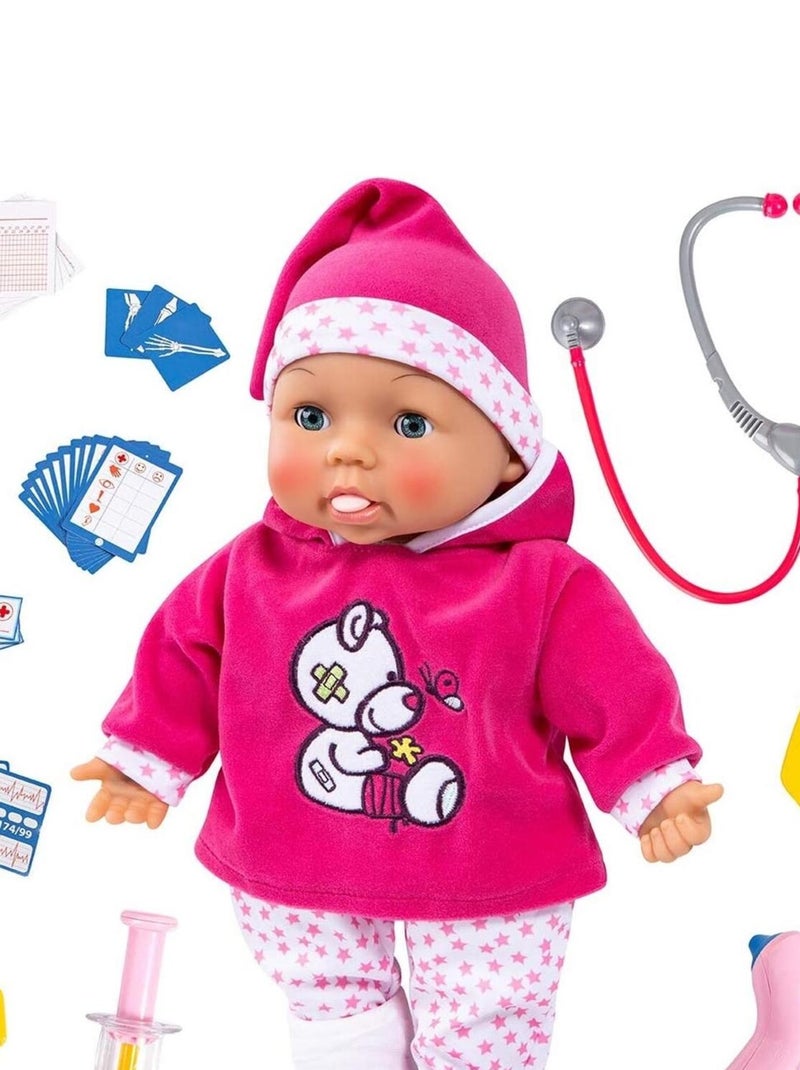 Poupon Bébé Docteur fonctionnel 38cm avec des yeux qui se ferment N/A - Kiabi