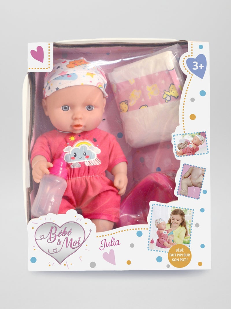 Poupon 'Julia' de 'Bébé et Moi' Rose - Kiabi