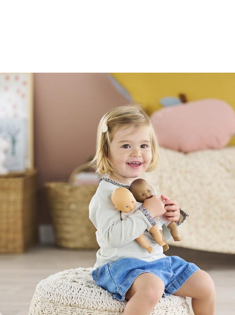 Poupon Mini Calin Lapins Yeux Bleus Beige - Kiabi