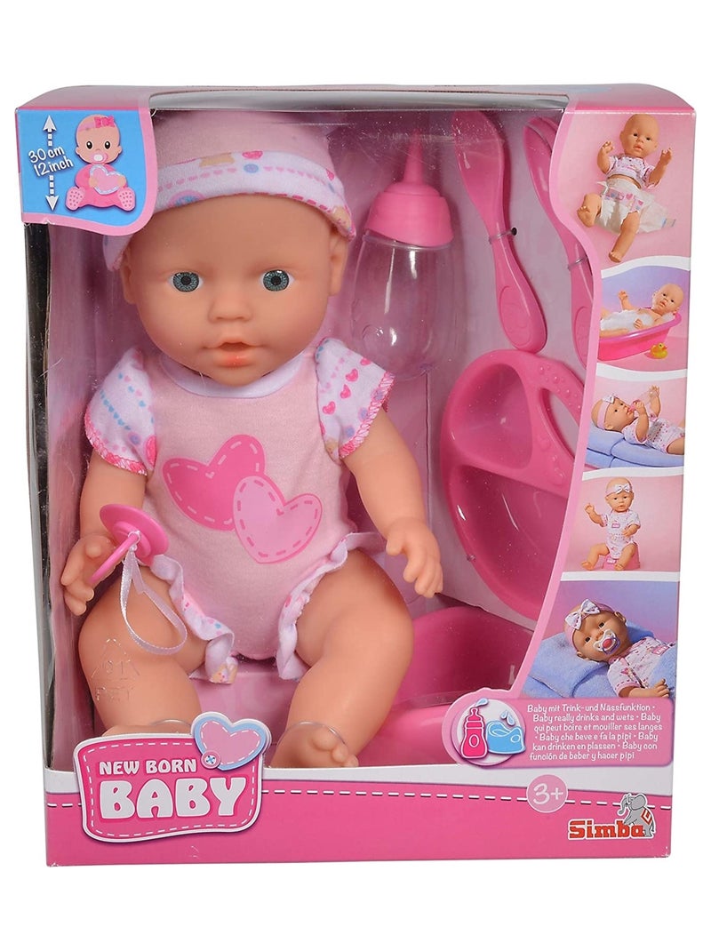 Poupon New Baby Born 30cm Rose - Kiabi