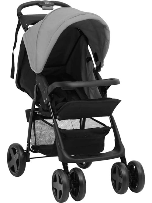 Poussette 2 en 1 avec nacelle cadre acier et toile - vidaxl - Kiabi Poussette 2 en 1 avec nacelle cadre acier et toile - vidaxl - Kiabi