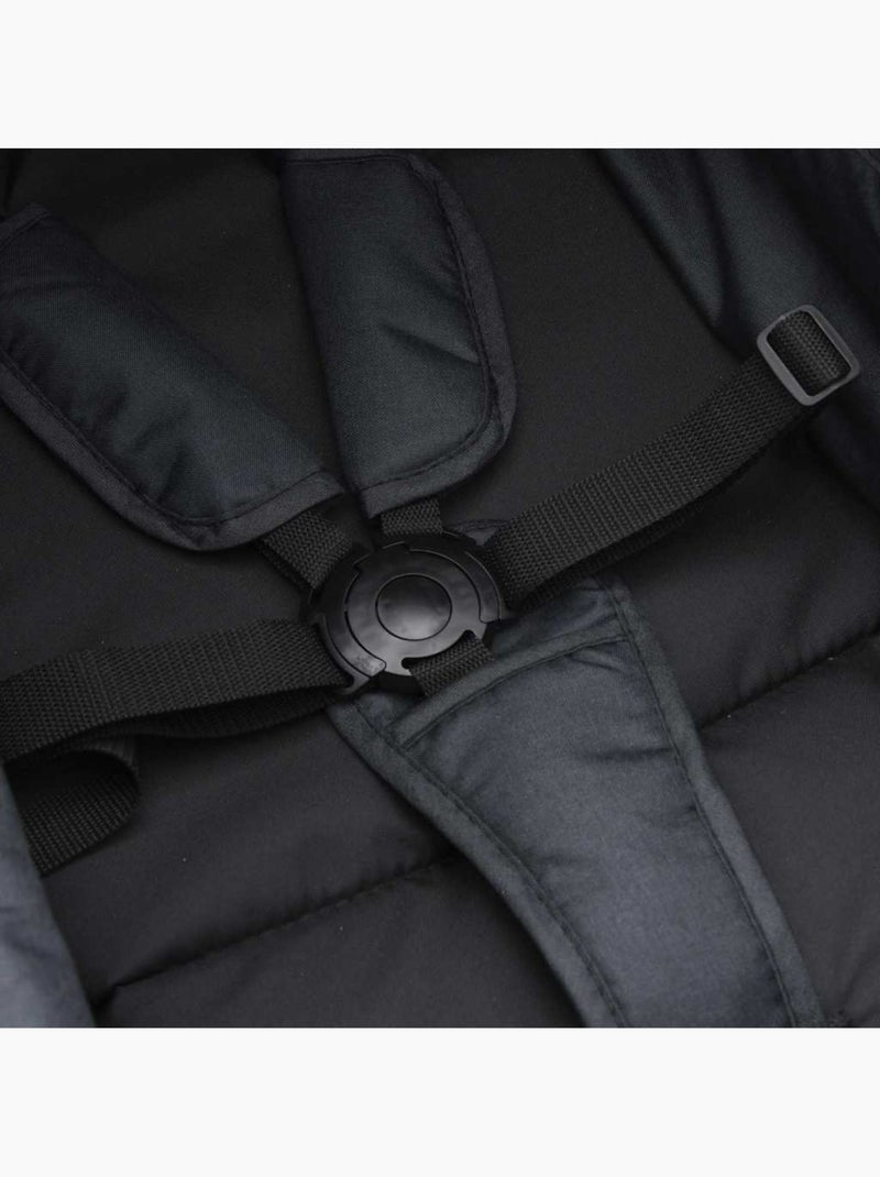 Poussette 2 en 1 avec nacelle et assise cadre acier et toile - vidaxl Noir Gris anthracite - Kiabi