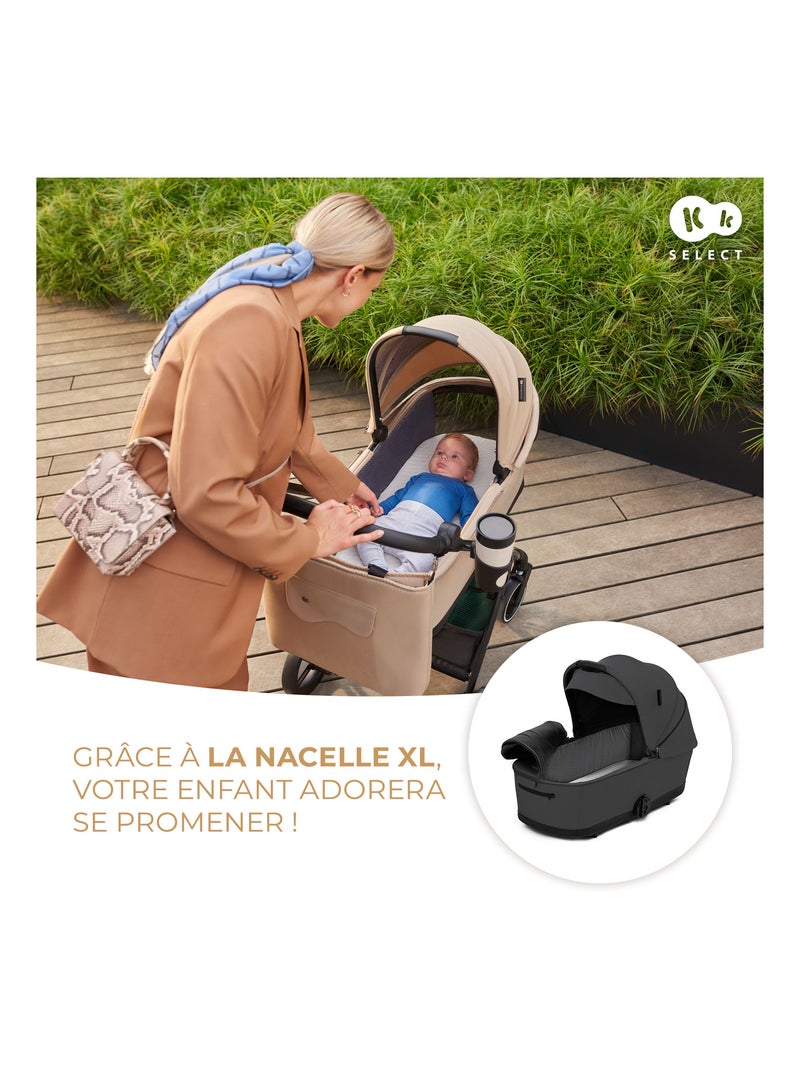 Poussette 2 en 1 avec nacelle Gris - Kiabi