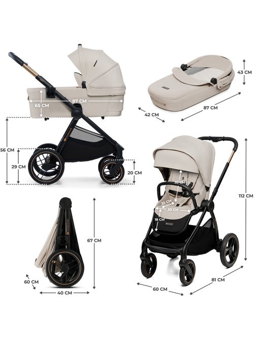 Poussette 2 en 1 Kinderkraft NEA 2 avec Nacelle, Siège Réversible, Roues Amorties et UPF50+ - Kiabi