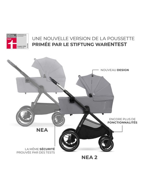 Poussette 2 en 1 Kinderkraft NEA 2 avec Nacelle, Siège Réversible, Roues Amorties et UPF50+ - Kiabi Poussette 2 en 1 Kinderkraft NEA 2 avec Nacelle, Siège Réversible, Roues Amorties et UPF50+ - Kiabi