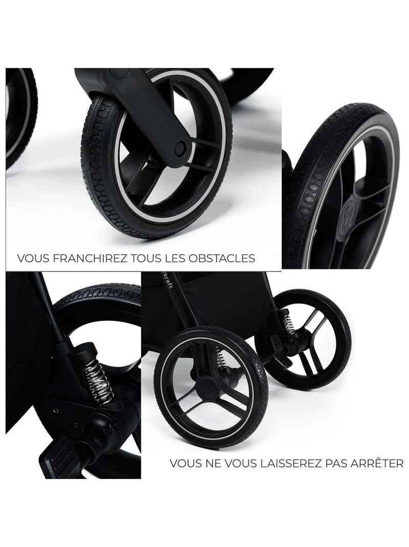 Poussette 2 en 1 légère pliage compact Gris clair - Kiabi