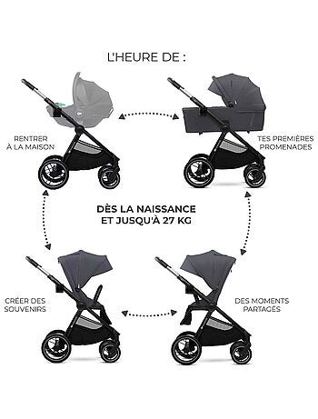 Poussette 2 en 1 légère pliage compact