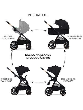Poussette 2 en 1 légère pliage compact