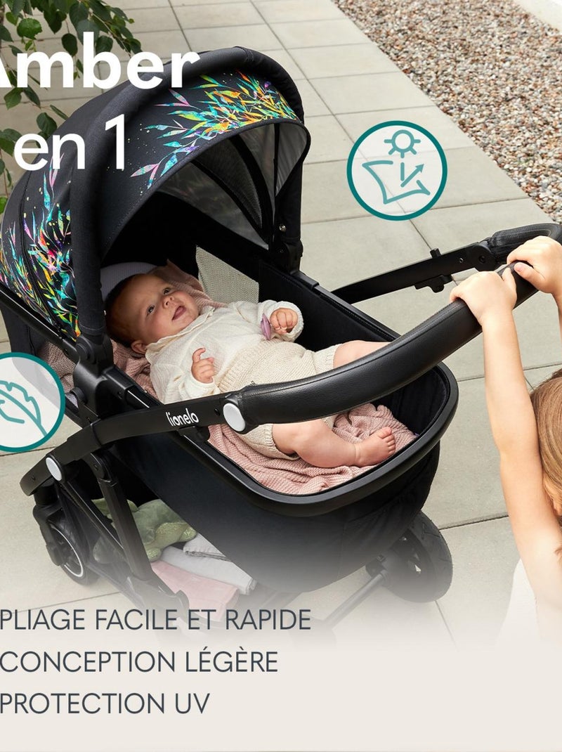 Poussette 2 en 1 LIONELO Amber - Pack poussette, Nacelle, Sac et Accessoires - Jusqu'à 22kg Bleu - Kiabi