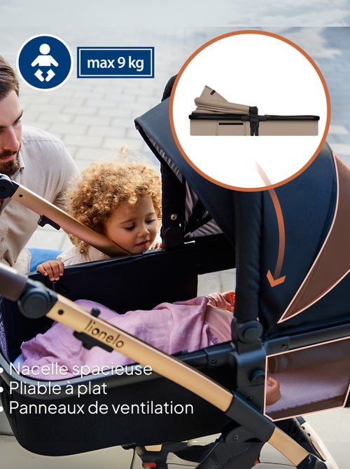 Poussette 2 en 1 LIONELO Amber - Pack poussette, Nacelle, Sac et Accessoires - Jusqu'à 22kg - Kiabi