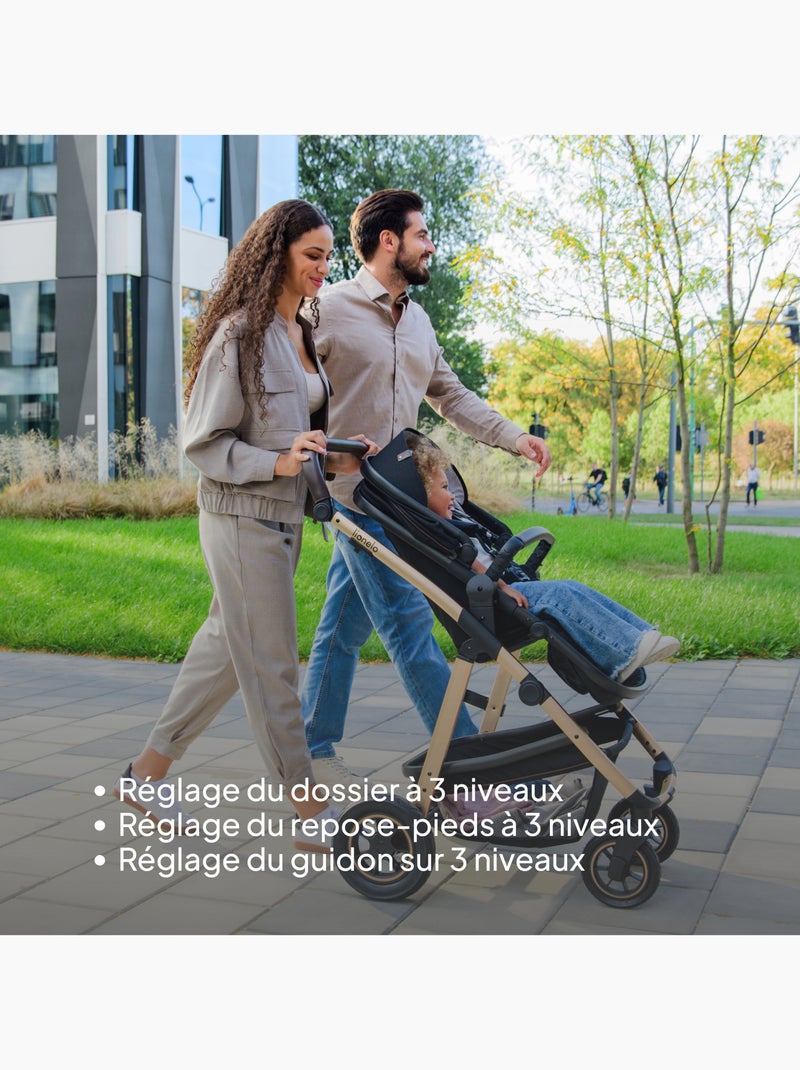 Poussette 2 en 1 LIONELO Amber - Pack poussette, Nacelle, Sac et Accessoires - Jusqu'à 22kg Gris - Kiabi