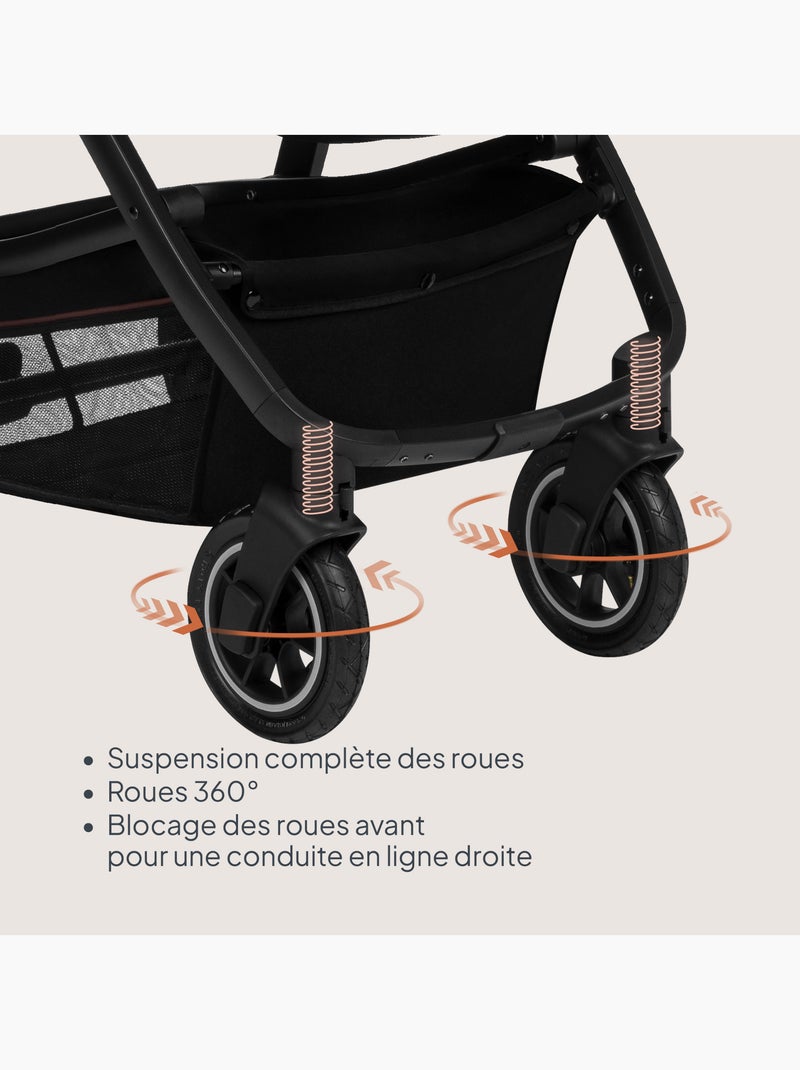 Poussette 2 en 1 LIONELO Amber - Pack poussette, Nacelle, Sac et Accessoires - Jusqu'à 22kg Gris - Kiabi