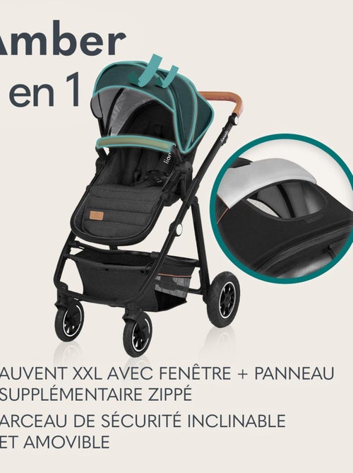 Poussette 2 en 1 LIONELO Amber - Pack poussette, Nacelle, Sac et Accessoires - Jusqu'à 22kg - Kiabi