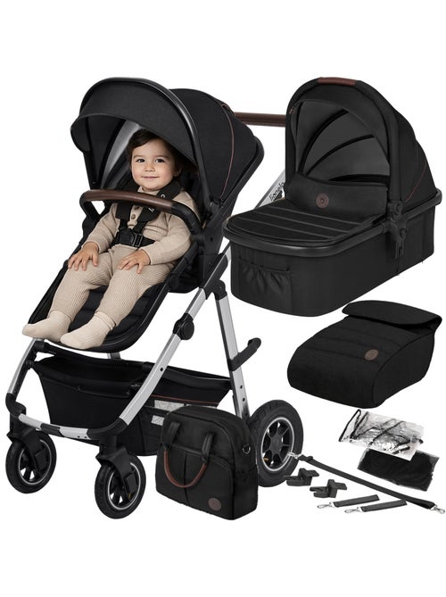 Poussette 2 en 1 LIONELO Amber - Pack poussette, Nacelle, Sac et Accessoires - Jusqu'à 22kg - Kiabi