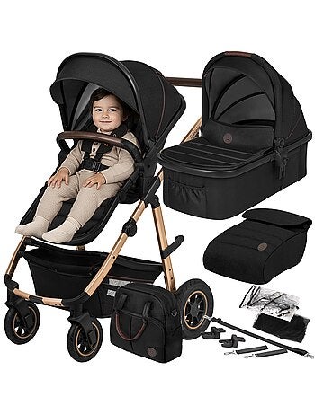 Poussette 2 en 1 LIONELO Amber - Pack poussette, Nacelle, Sac et Accessoires - Jusqu'à 22kg