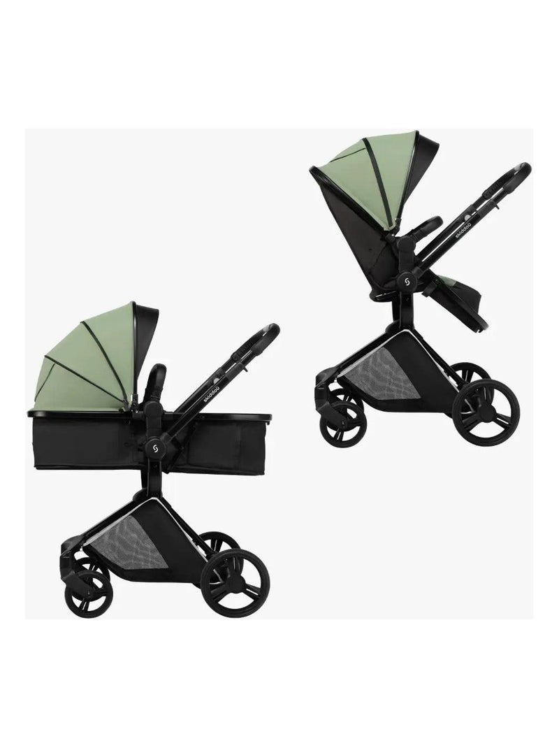 Poussette 2 en 1 "Nasjö" kaki / noir Kaki - Kiabi