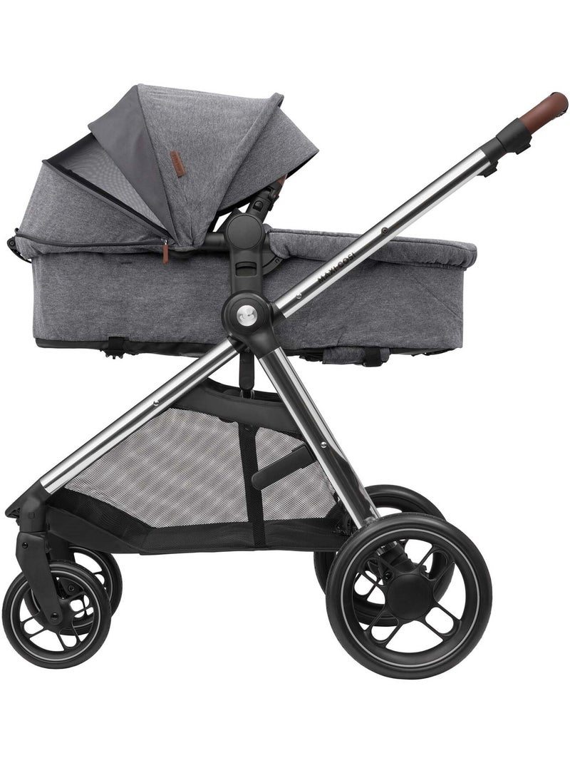 Poussette 2 en 1 zelia 3 luxe avec nacelle intégrée Blanc Gris - Kiabi