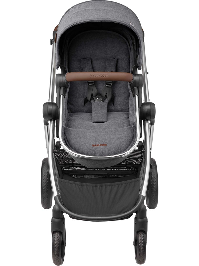 Poussette 2 en 1 zelia 3 luxe avec nacelle intégrée Blanc Gris - Kiabi
