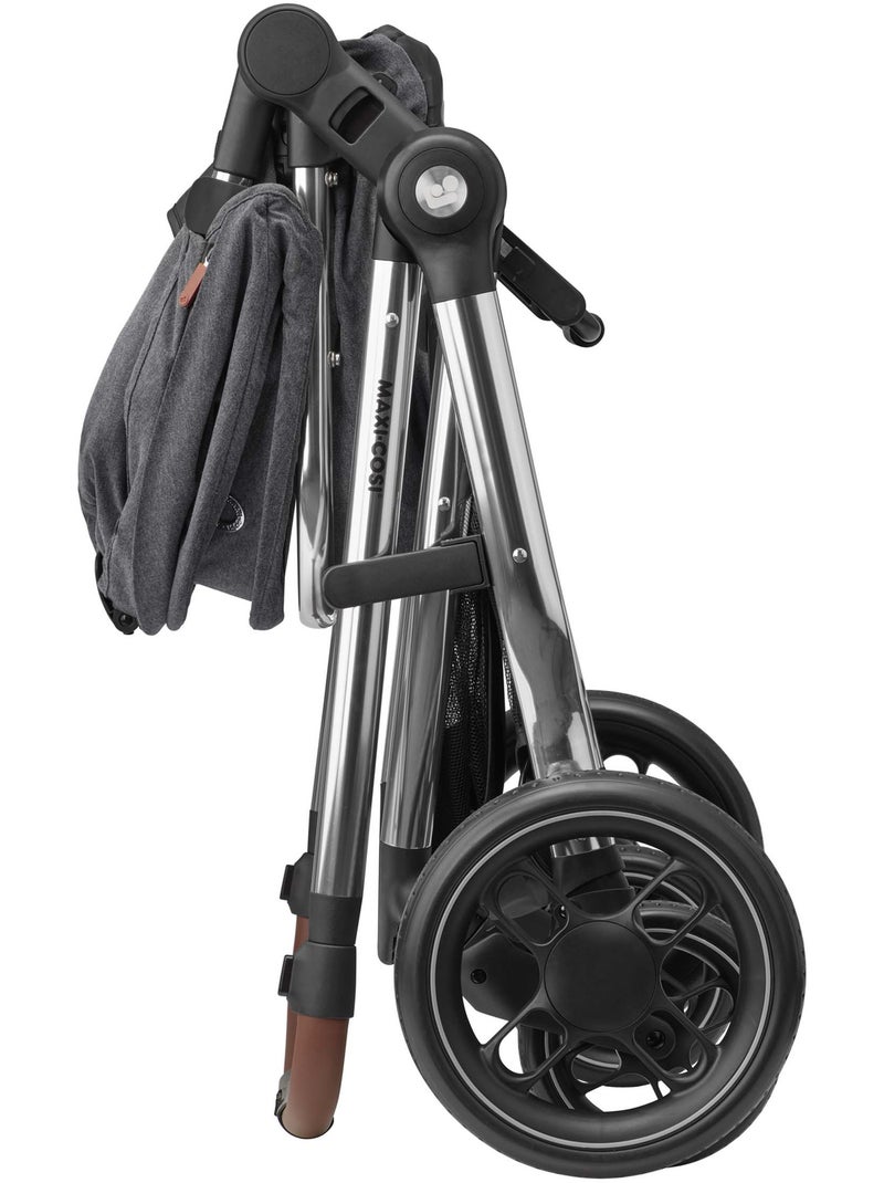 Poussette 2 en 1 zelia 3 luxe avec nacelle intégrée Blanc Gris - Kiabi