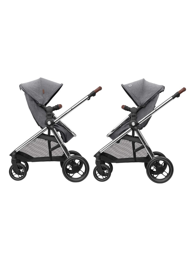 Poussette 2 en 1 Zelia 3 Luxe avec nacelle intégrée Gris - Kiabi