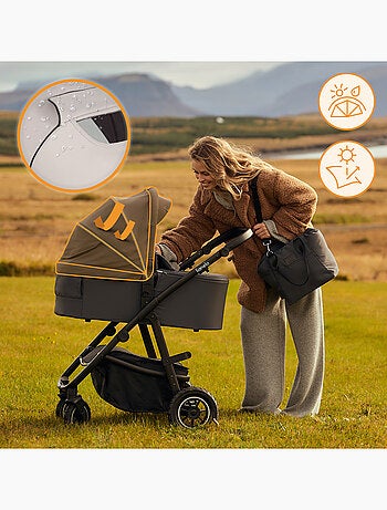 Poussette 2en1 LIONELO Amber Plus - Pack poussette, Nacelle, Sac et Accessoires