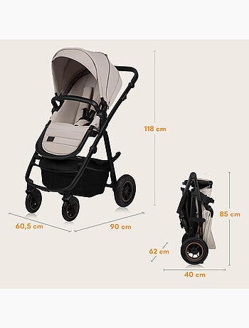 Poussette 2en1 LIONELO Amber Plus - Pack poussette, Nacelle, Sac et Accessoires