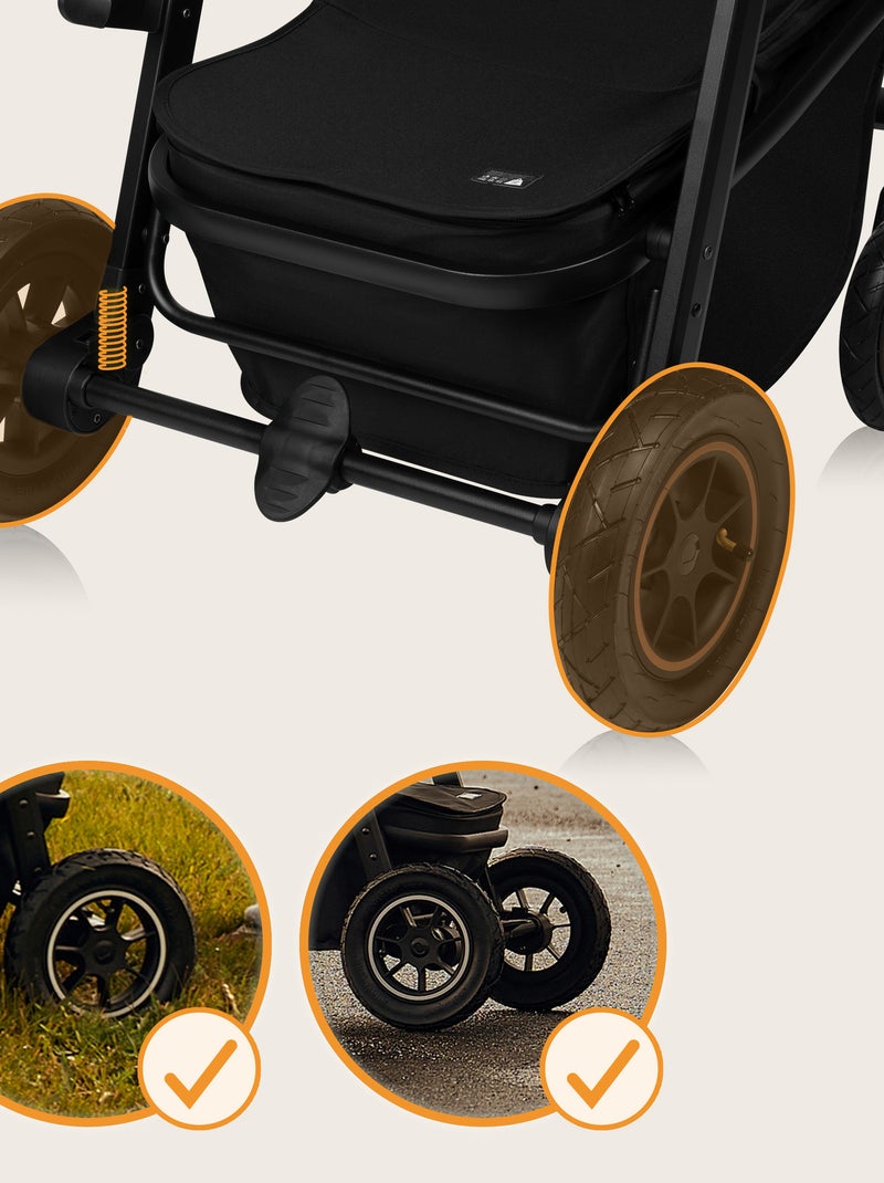 Poussette 2en1 LIONELO Amber Plus - Pack poussette, Nacelle, Sac et Accessoires Beige - Kiabi