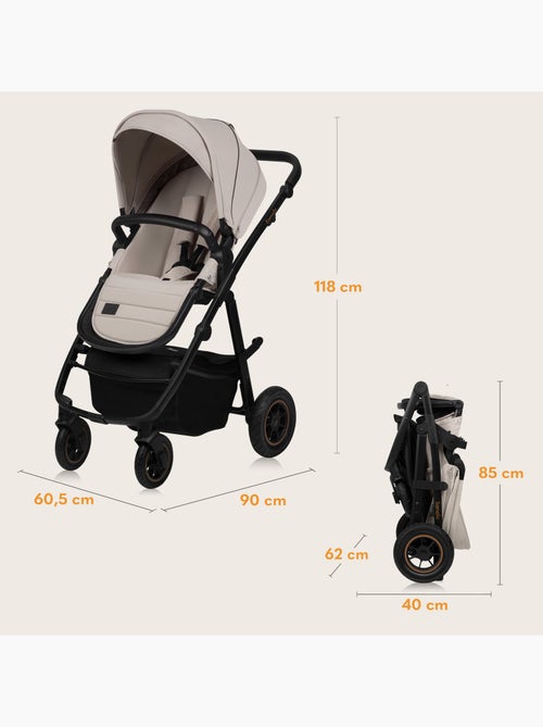 Poussette 2en1 LIONELO Amber Plus - Pack poussette, Nacelle, Sac et Accessoires - Kiabi Poussette 2en1 LIONELO Amber Plus - Pack poussette, Nacelle, Sac et Accessoires - Kiabi