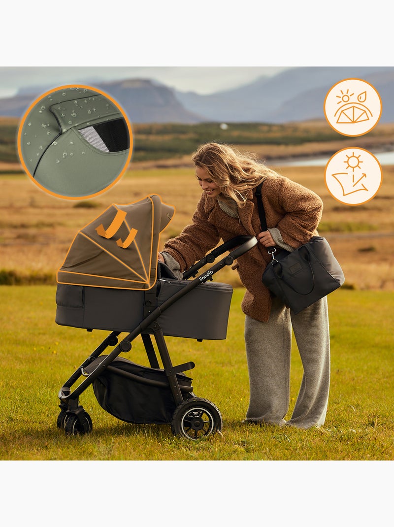 Poussette 2en1 LIONELO Amber Plus - Pack poussette, Nacelle, Sac et Accessoires Vert - Kiabi