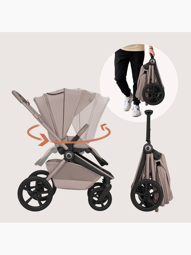 Poussette 2en1 LIONELO Freya - Poussette - Nacelle - Accessoires - Nacelle pliable avec le châssis Beige - Kiabi