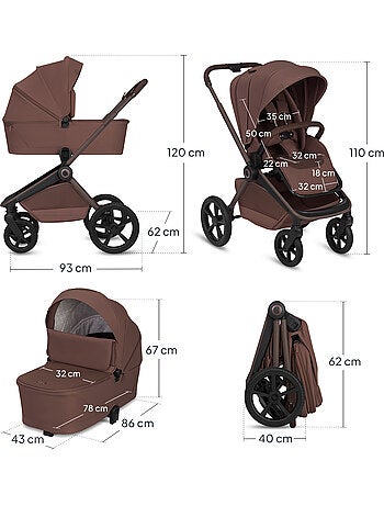 Poussette 2en1 LIONELO Freya - Poussette - Nacelle - Accessoires - Nacelle pliable avec le châssis