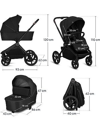 Poussette 2en1 LIONELO Freya - Poussette - Nacelle - Accessoires - Nacelle pliable avec le châssis