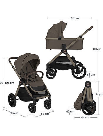 Poussette Duo LIONELO Layla 2en1 - Jusqu'? 22kg - Pack poussette, Nacelle et Accessoires